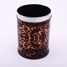 Leder Covered Creative Leopard Design Offene Abfalleimer (A12-1903M)